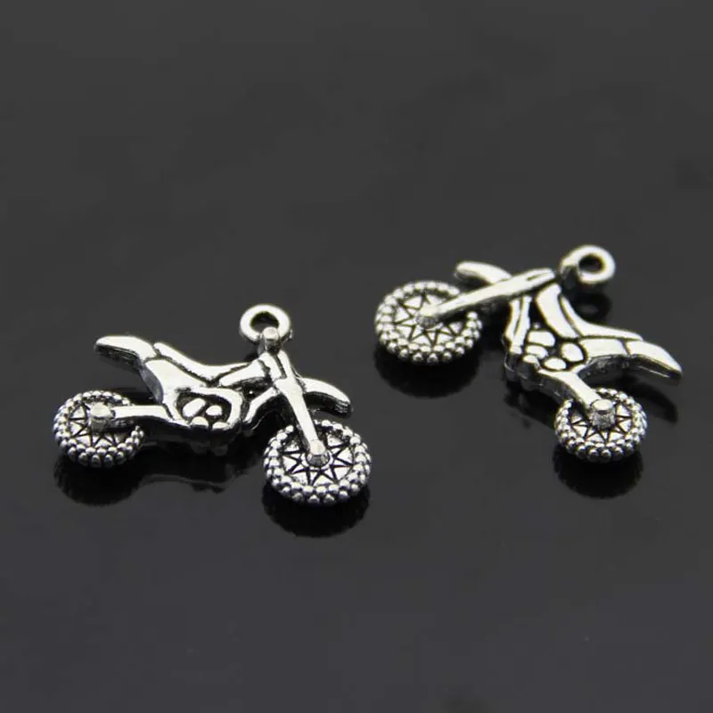 

4pcs Motorcycle Charm Bracelet Pendant Tibetan Silver Color For DIY Aesthetics Accessories Handmade Jewellery Making Supplies