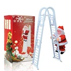 Электрическая кукла с лестницей для скалолазания Санта-Клауса, декор для рождественской елки, для улицы и помещений