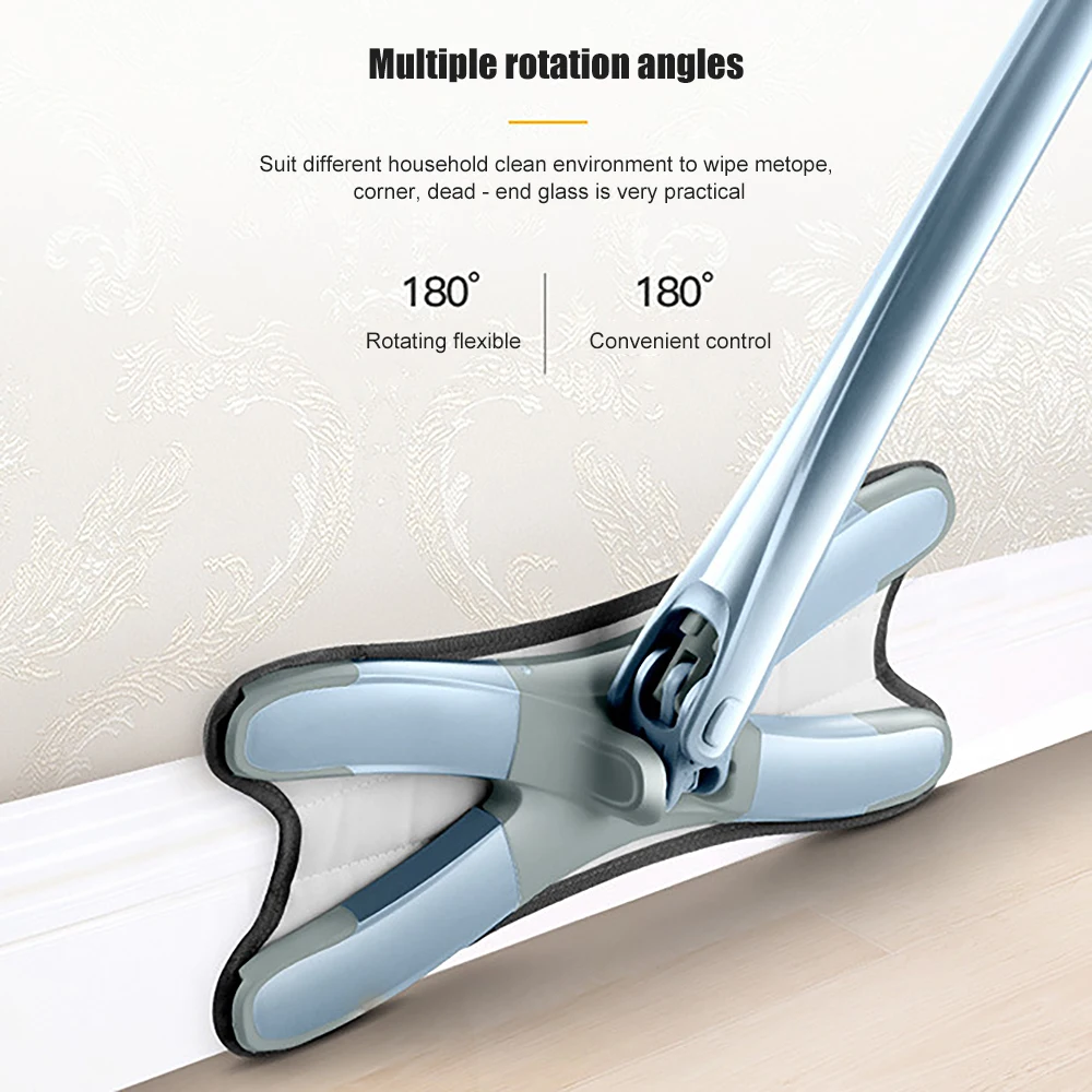 Hand Free Washing Rotation Flat Mop With Microfiber Replace Pads Easy Wringing Manual Extrusion Floor Cleaning Tools | Дом и сад