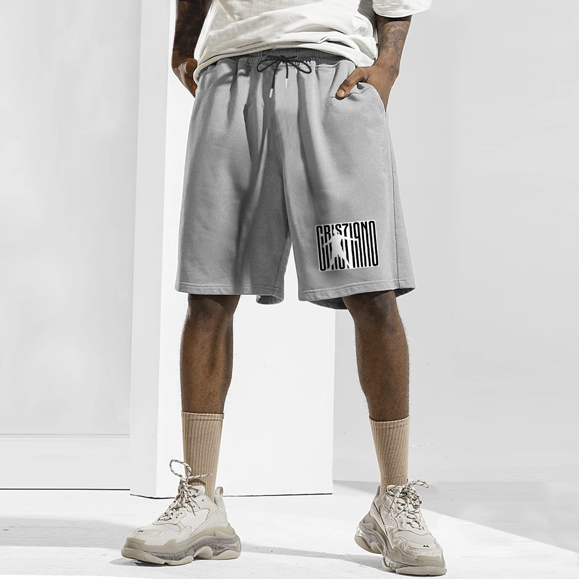 

Cristiano Ronaldo Sports Men's Summer Shorts Pant Male Harajuku Cool Pant Streetwear Men's Shorts Oversized 100% Cotton Shorts