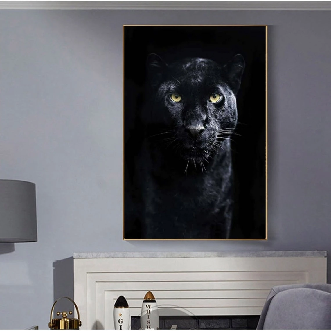 Черная пантера настенное искусство дикая природа фотография плакат животные джунгли сафари печать домашний декор