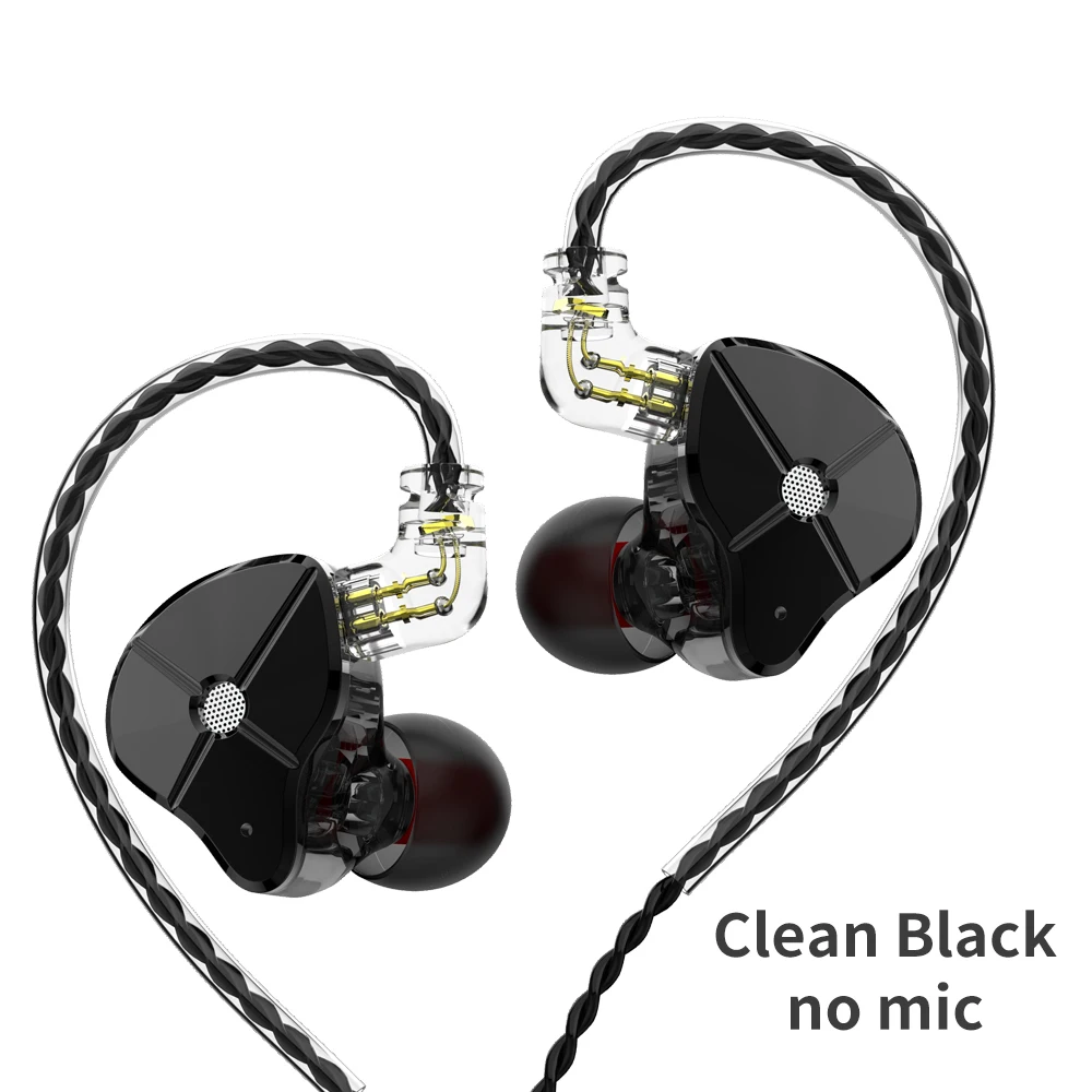 Black no mic TRN ST1 1BA+ 1DD гибридные наушники в ухо DJ монитор Бег Спорт IEM HIFI металлическая гарнитура наушники KZZSN Pro CCACA4 NICEHCK DB3 Bro - Цвет: Black no mic