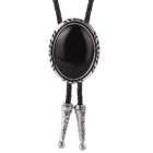 Ожерелье мужское из натурального агата, кожаное, в стиле вестерн Боло, tite, аксессуары для смокинга