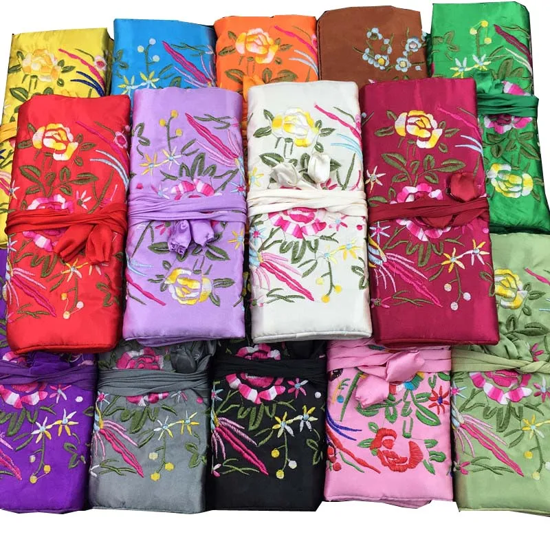 Китайские шелковые ювелирные изделия брикет 3 сумка на молнии с вышивкой цветок