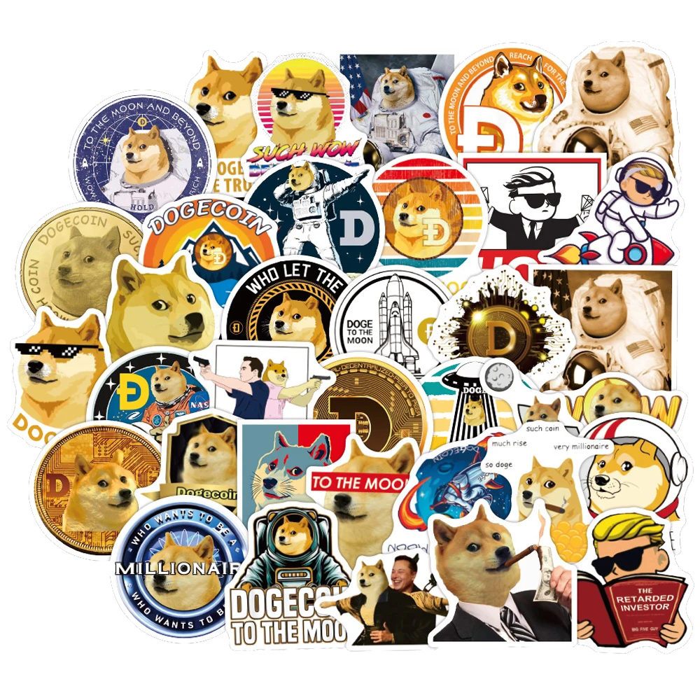 50 шт. стикеры Dogecoin s крутой космос астронавт Дож наклейка игрушка для сделай сам