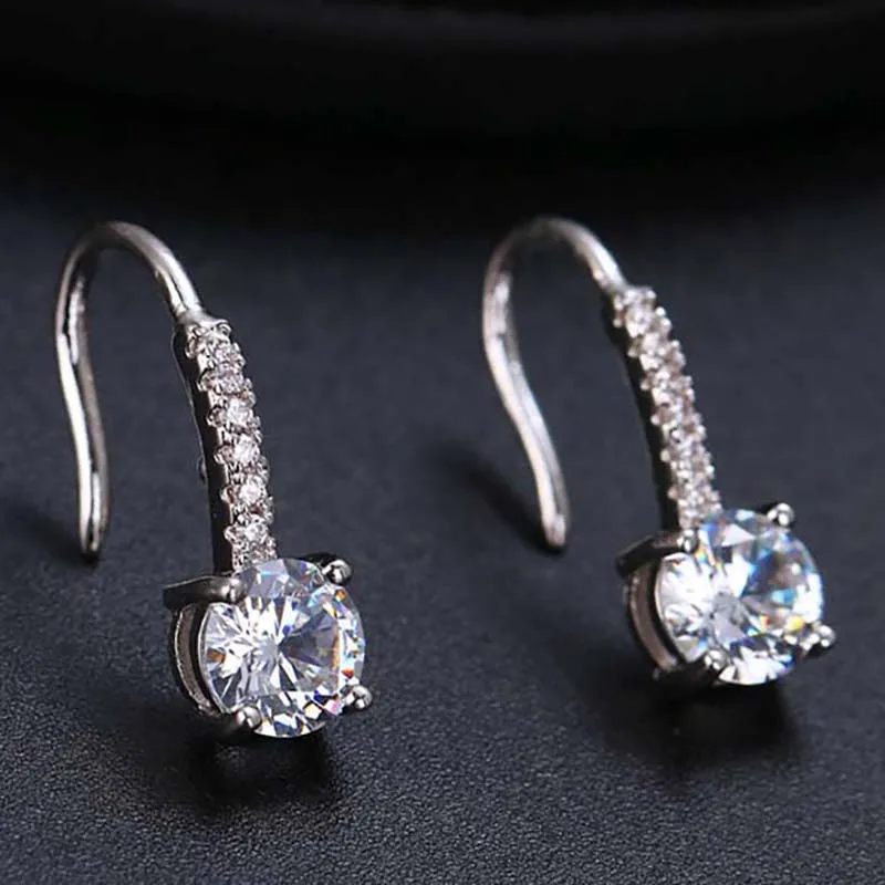 Роскошные женские белые круглые серьги LXOEN модные серебряные свадебные