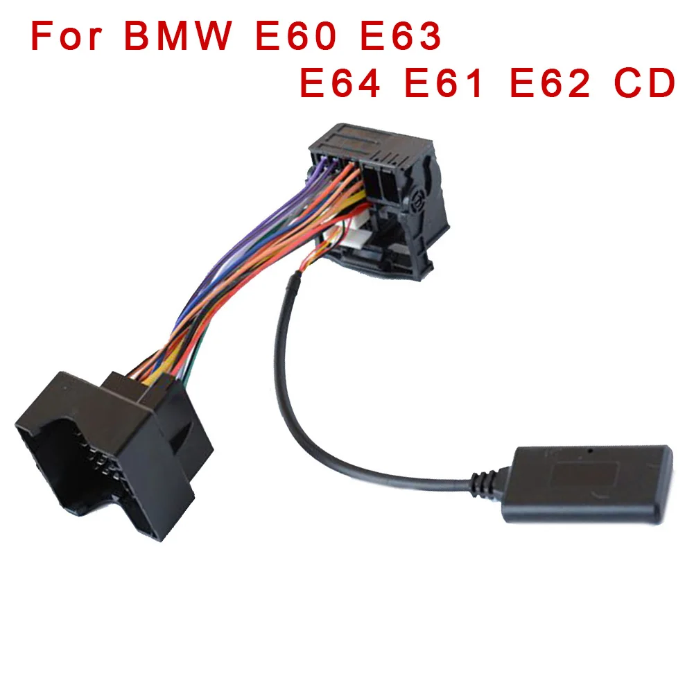 Bluetooth-совместимый аудиокабель AUX с большим разъемом адаптер 12-pin для BMW E60 E63 E64 E61 E62