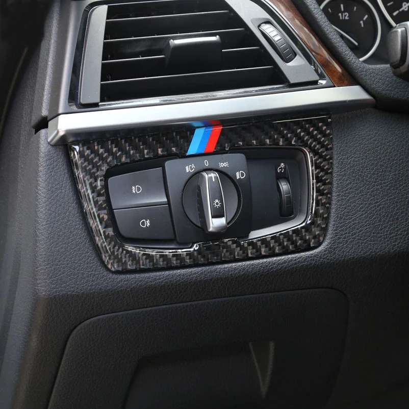

Carbon Fiber For BMW 3 4 Series 3GT E90 E92 E93 F30 F32 F33 F34 F36 Console Headlight Switch Buttons Frame Decoration Cover Trim