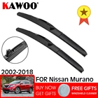 Стеклоочистители KAWOO для Nissan MuranoMurano 3 Z52, стеклоочистители из натурального мягкого каучука, BladesModel, с 2002 по 2018, подходят для U-образных крючков