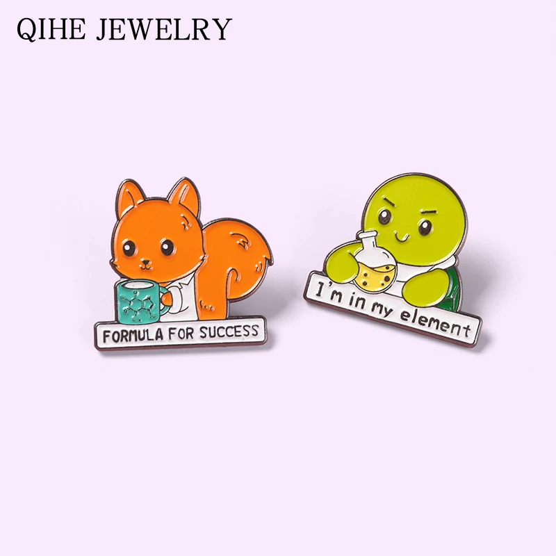 

Cartoon Cute Animal Enamel Pins Tortoise Fox Brooches for Women Backpacks Clothes Metal Badge Lapel Pin Jewelry Gift Wholesale