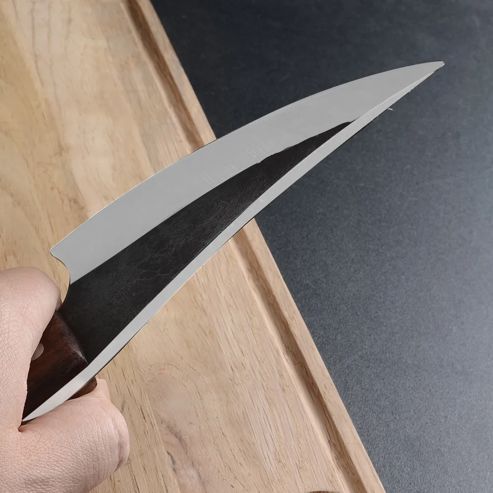 Дамасский кухонный нож ручной работы кованый Мясник 5 дюйма сербский для резки