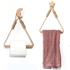 Держатель для бумажных полотенец без гвоздей, держатель для полотенец из пеньки, держатель для туалетной бумаги, вешалка для полотенец бежевого цвета с пенькой