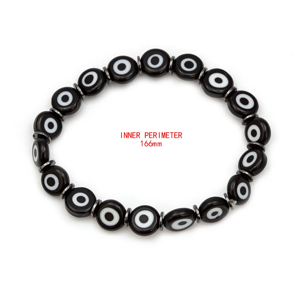 Женский браслет со стеклянными бусинами Lucky Eye зеленый черный синий красный