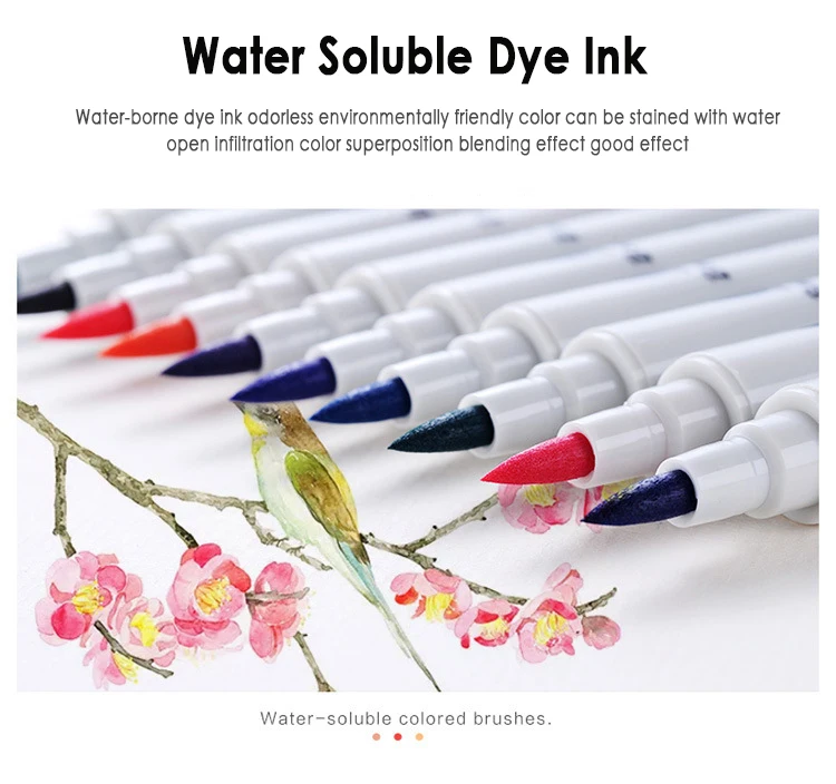 Водорастворимый двусторонний маркер ручка для творчества с ручной росписью