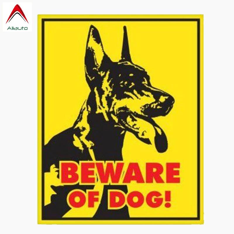 

Светоотражающая предупреждающая Автомобильная наклейка Aliauto Doberman Pinscher, остерегайтесь собак, декоративные аксессуары, наклейки, 14 см * 10 см