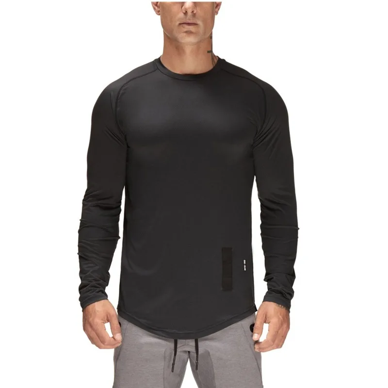 

Men‘s Sports Shirt Long Sleeve Quick Dry Top Crossfit T-shirt Gym Fitness Running Shirt Workout Jersey Rashgard Man-40