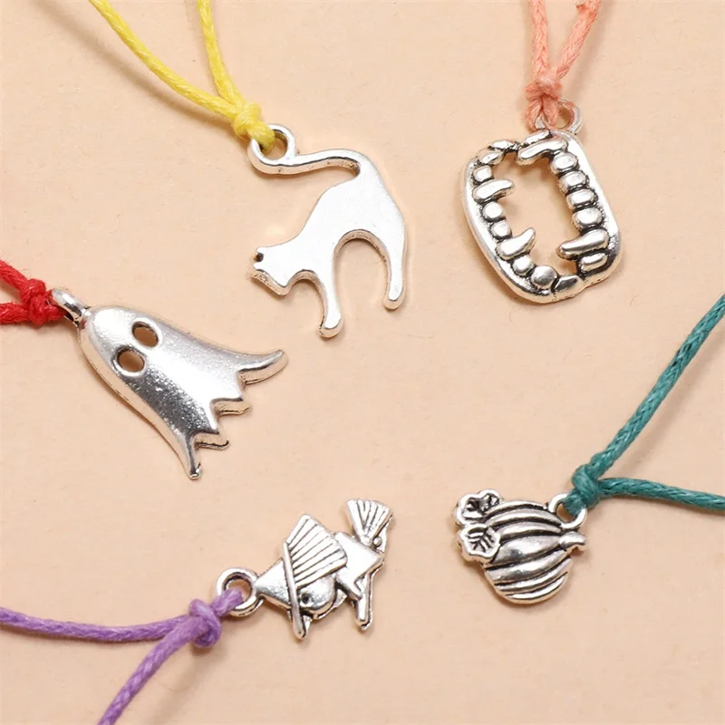 5 шт./компл. креативный женский набор браслетов с тыквой ведьмой клыками кошкой