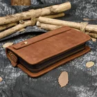 Мужской кошелек на молнии Luufan, двухслойный кошелек из коровьей кожи, кошелек-клатч из натуральной кожи, держатель для карт