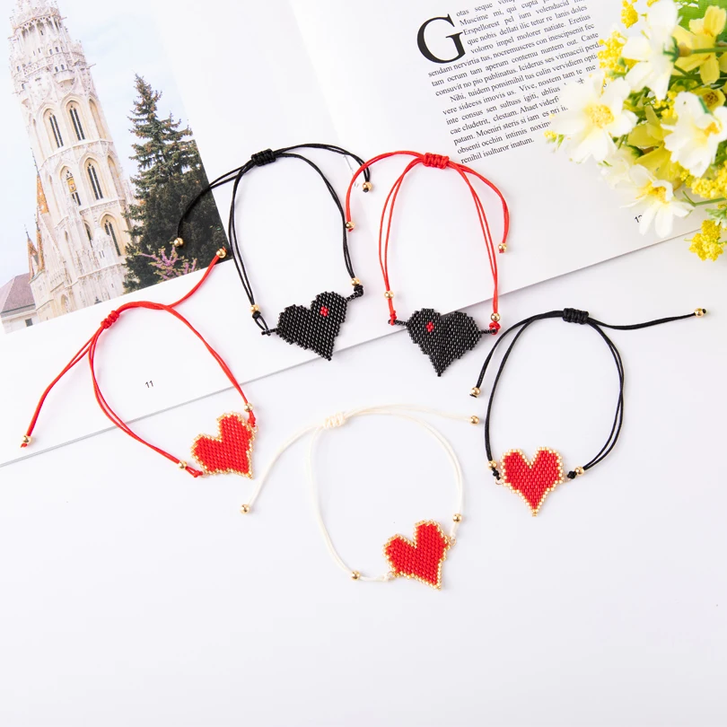 Женский браслет с бусинами G.YCX Красный Регулируемый в богемном стиле Миюки