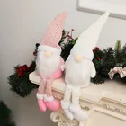 Рождественские безликие куклы в скандинавском стиле, розовые, серые, белые, Дед Мороз, Рождественский Декор для дома, 2021 год, подарки для детей