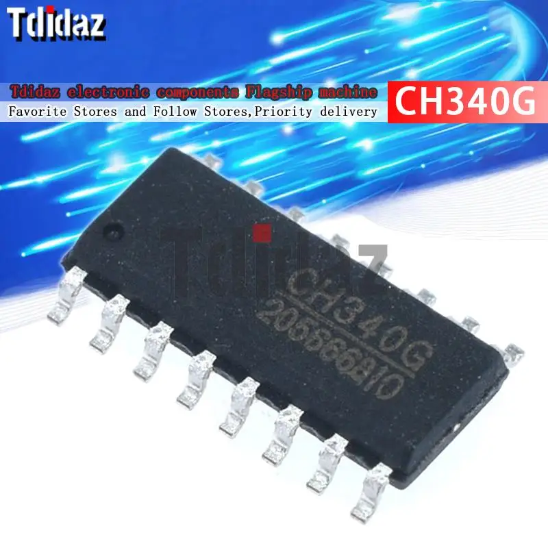 5PCS CH340G SOP16 CH340 SOP-16 340G SOP SMD new and original IC Chipset | Электронные компоненты и принадлежности
