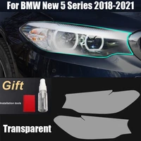 tpu headlight film for bmw new 5 series 2018 2020 car styling transparent blackened protective sticker modified accessories 2pcs