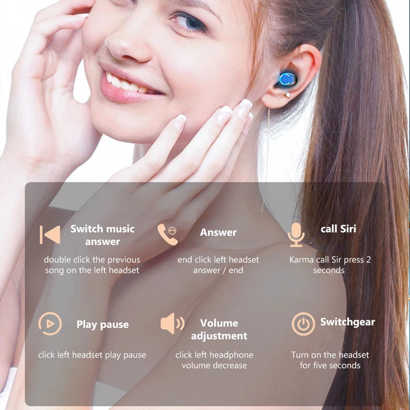 Bluetooth 5 0 наушники 9D стерео беспроводные спортивные водонепроницаемые гарнитура
