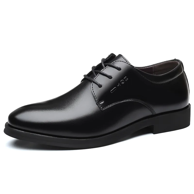 

Luxury Brand Leather Concise Men Business Pointy Black Shoes Breathable Formal Wedding Basic Shoes Men Dress Shoes Fashion