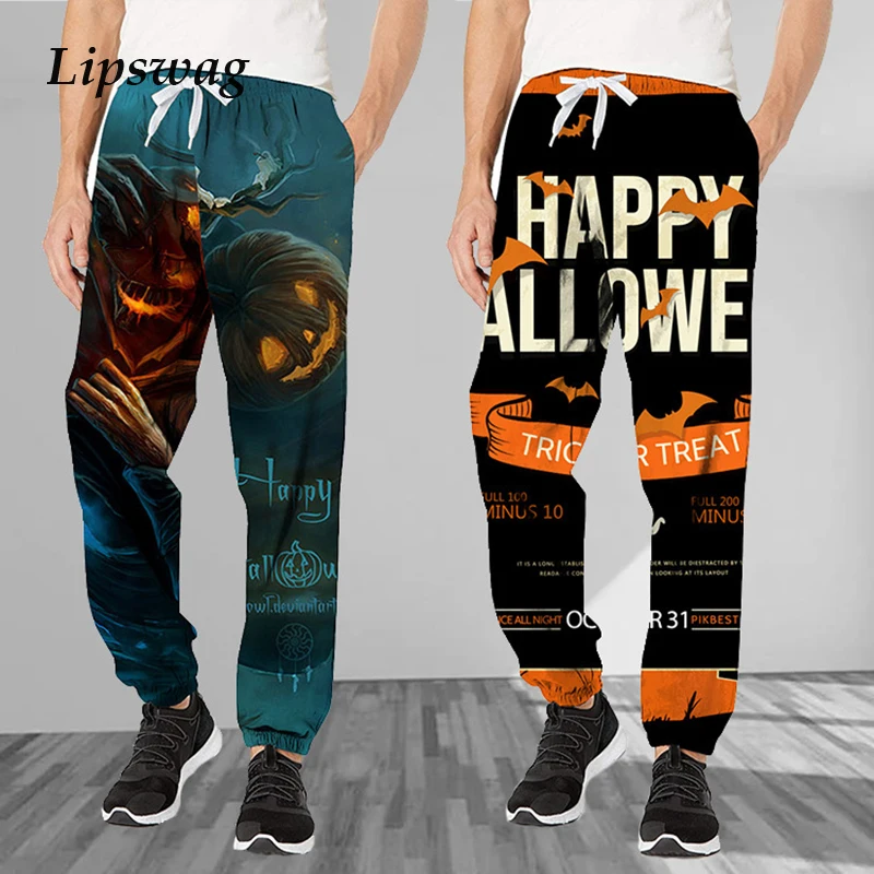 

2021 New Fashion Halloween Printed Pants For Men Autumn Winter Casual Sweatpants Mens Loose Drawstring Mid Waist Jogger Trousers