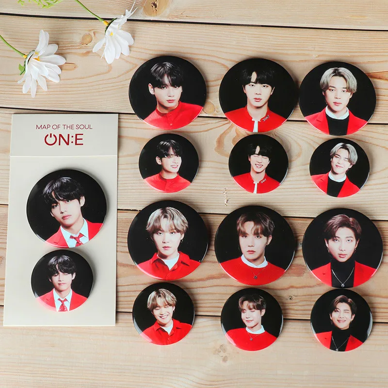 

Wholesale 2pcs/set Bangtan Boys Button Pin Badge Map Of The Soul ON:E Brooch Pin Badges For Clothes Backpack Decoration