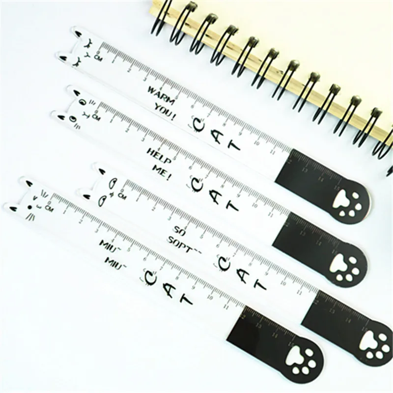 

1PC Double Head Claw and Cat Straight Ruler Measure Study Drawing Student Stationery School Office Supply Gift