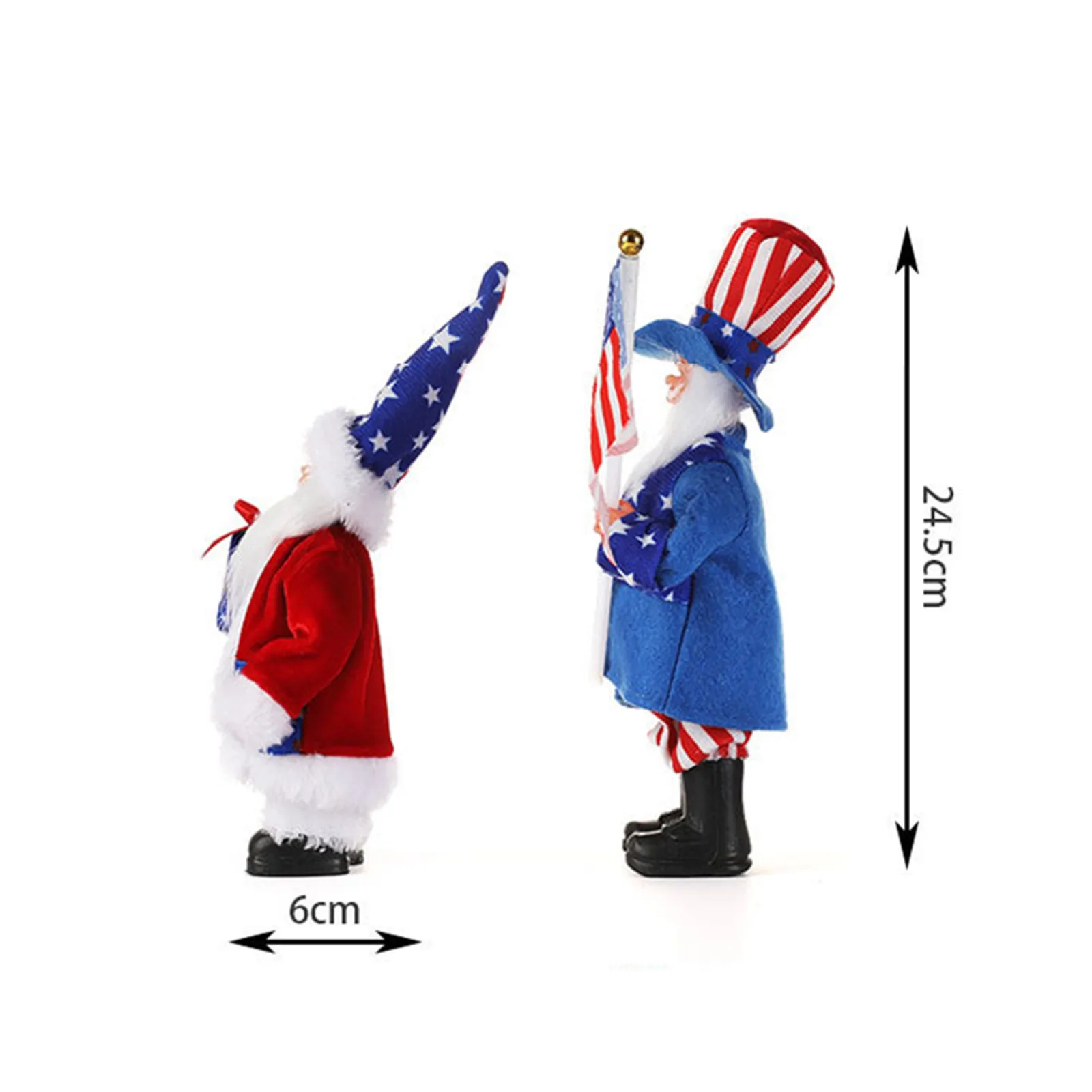 

40@ Patriotic Gnome Plush Election Decor Independence Day Faceless Doll Decorator Five-star Dwarf Decorator Old Man Fores2 PC
