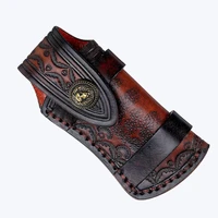 handmade folding knife leather sheath for leatherman multitool sheath pocket with waist belt buckle cosplay decoration tools