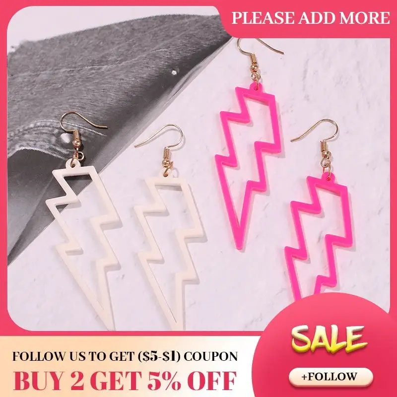 Женские серьги подвески JOUVAL большие в стиле панк с неоновой смоляной подвеской