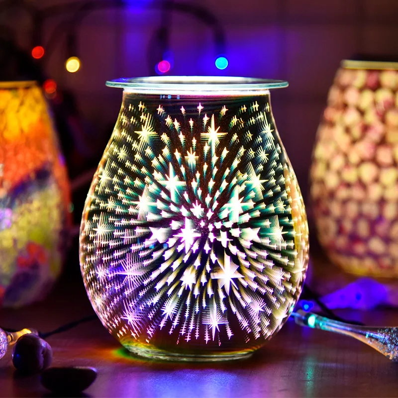 

Aroma Electric Wax Melt Incense Burner 3D Touch Firework Lamp Night Light Tart Aromatherapy Diffuser Wax Warmer UK Plug