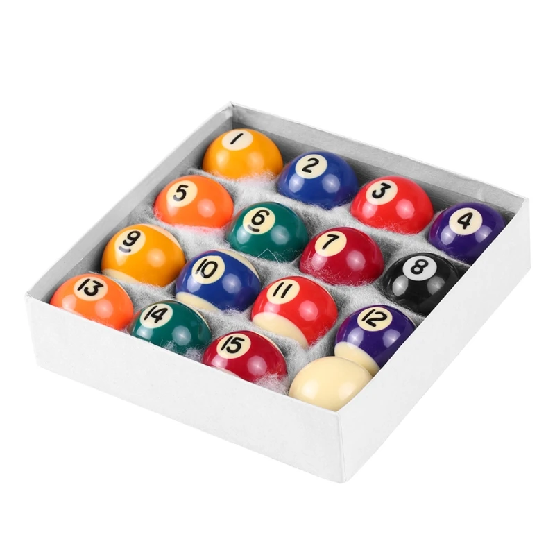 

16pcs 32/38mm Resin Mini Billiard Ball Children Toy Small Pool Cue Ball Full Set 62KF