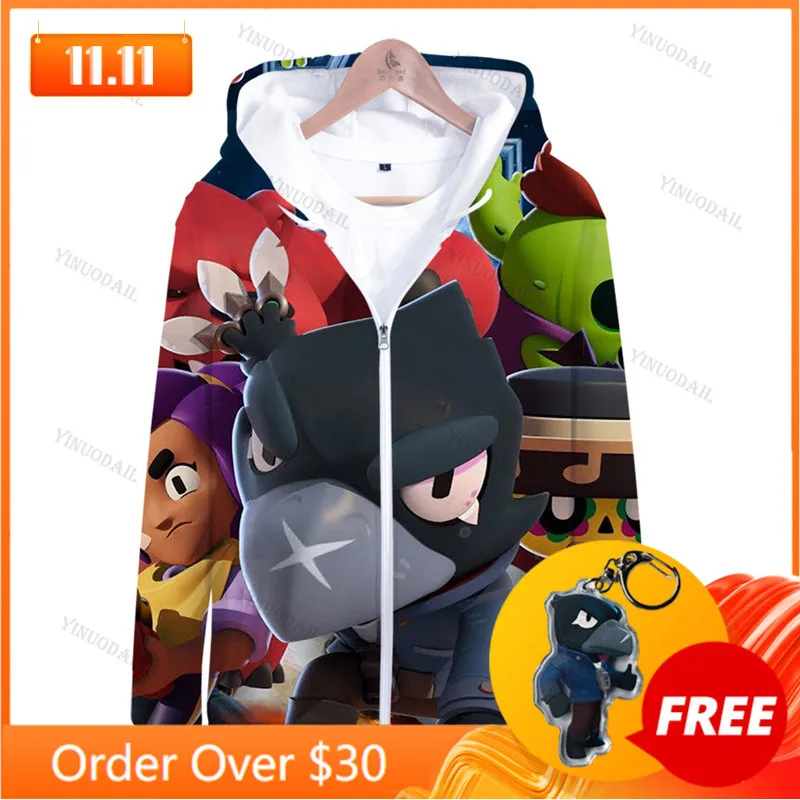 

Anime Star, Hoodie Birthday Gift POCO Browlings Boys Girls 3D PRIMO MORTIS Thin Hoodie Crow Spike Shelly Hoodie Kids Game