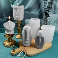 1 set nordic design face silicone candle mold for diy handmade aromatherapy candle plaster ornaments portrait sculpture mouldw