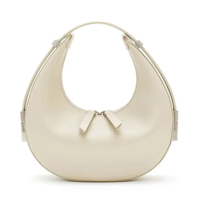 

Женские сумки под руку, 2021, Корейская версия, сумки для девочек, фирменные дизайнерские одноцветные сумки на молнии, сумка-тоут Crescent JT520010