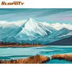 RUOPOTY красивый Снежный Горный пейзаж Набор для рисования по номерам для детей Взрослые масляные краски Diy Ручная роспись домашний декор искусство