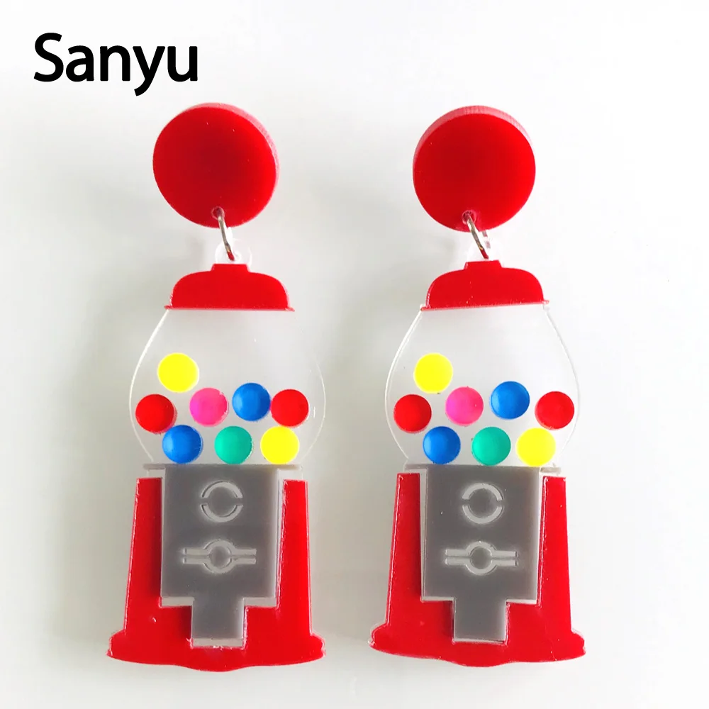 Женские акриловые серьги-подвески креативные забавные Разноцветные