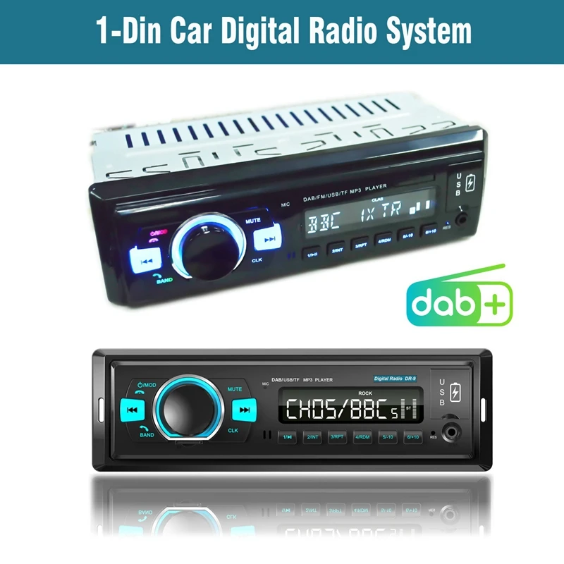 Bt Авто Радио стерео радио Aux вход приемник Dab/Dab +/Fm Usb 12V In Dash 1 Din автомобильный Mp3
