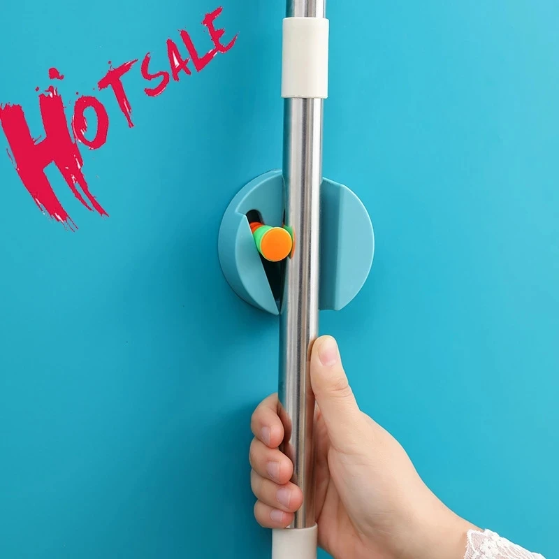 Настенный держатель для швабры, многофункциональная подвесная вешалка, регулируемая Бытовая клей вешалка для хранения метлы, крючок для шв...