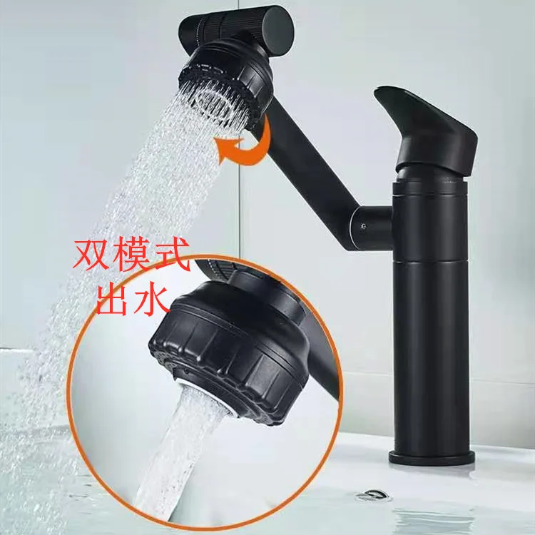 Bronze black table basin faucet cold hot water toilet rotates swing basin washbasin faucet fortune cat enlarge