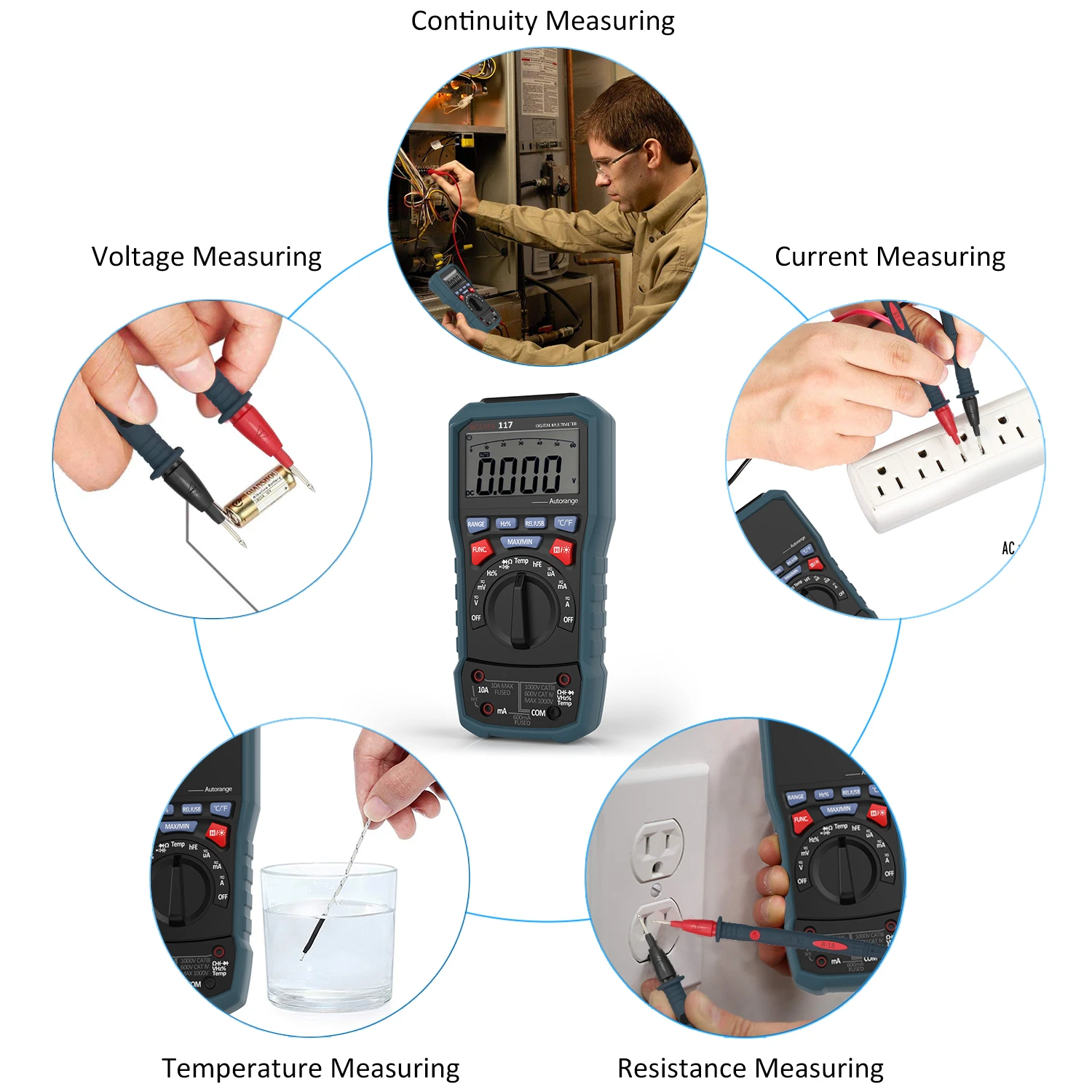 Интеллектуальный цифровой мультиметр RMS с функцией интерфейса USB тестер