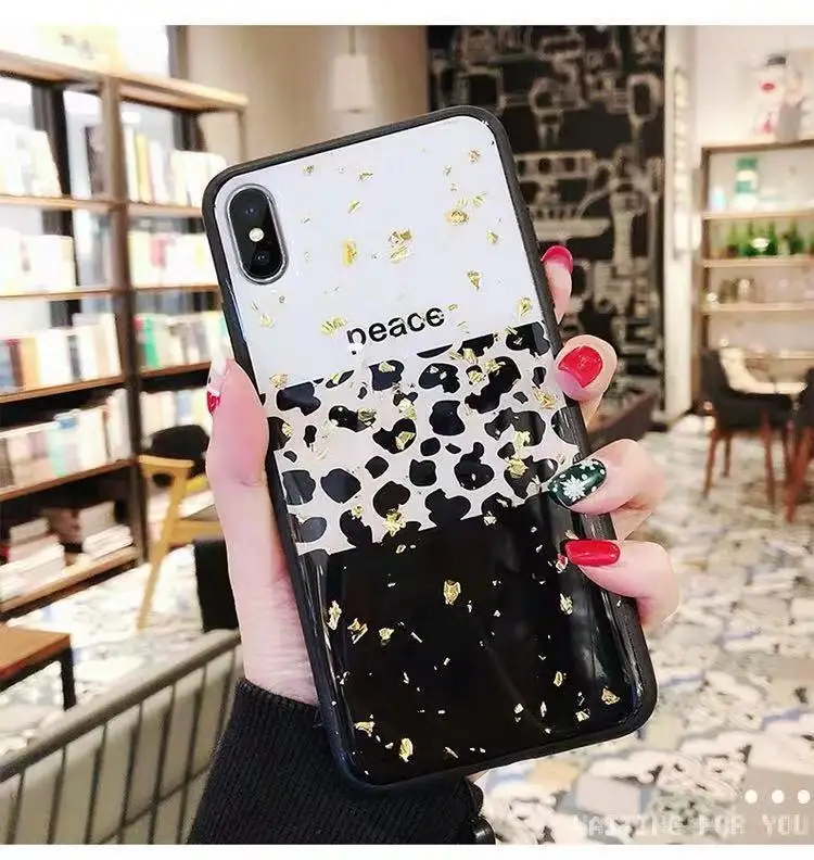 

Leopard-print Luxury Phone Case Full Drill Bracket For iPhone 12 11 Pro X XS MAX XR 7 8 Plus Epoxy For Samsung S20 Note20 Cover