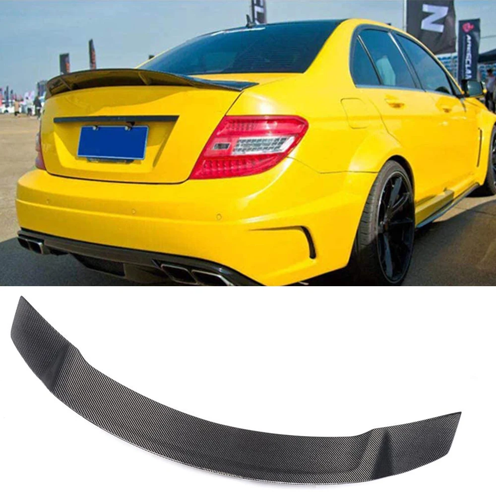 Задний спойлер C Class из углеродного волокна для Mercedes Benz W205 C200 C300 C400 C450 C63 AMG Sedan 4D 15 17