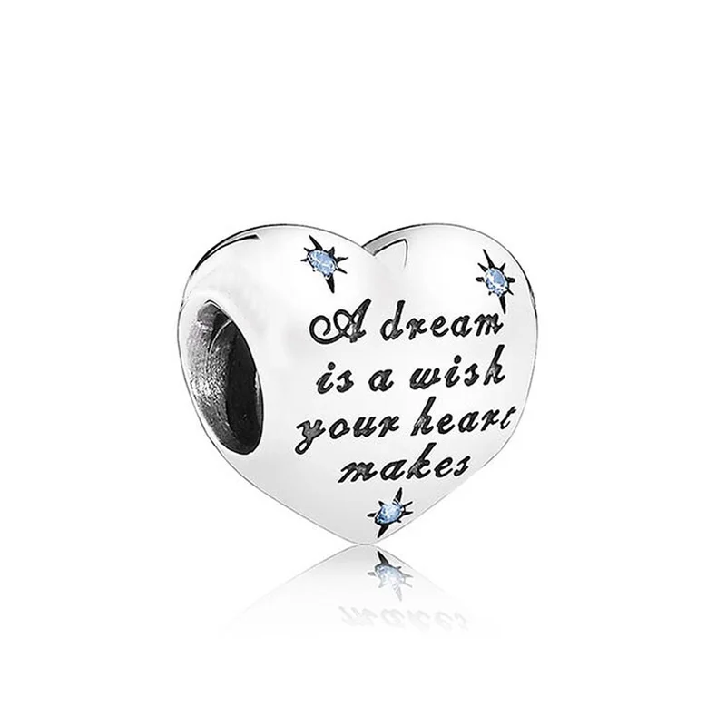 Аутентичные 925 стерлингового серебра бисера лидер любящее сердце Мечта