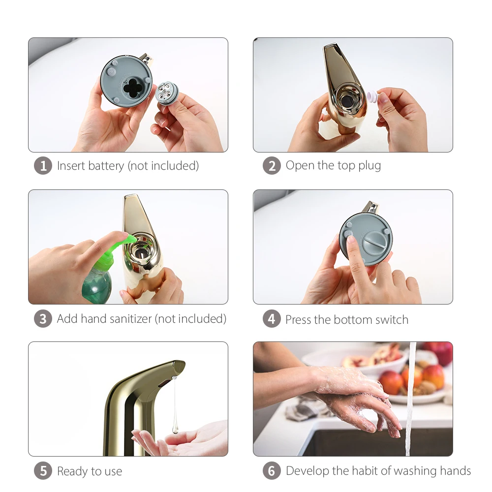 Автоматический диспенсер для жидкого мыла ванной комнаты 400 мл инфракрасный