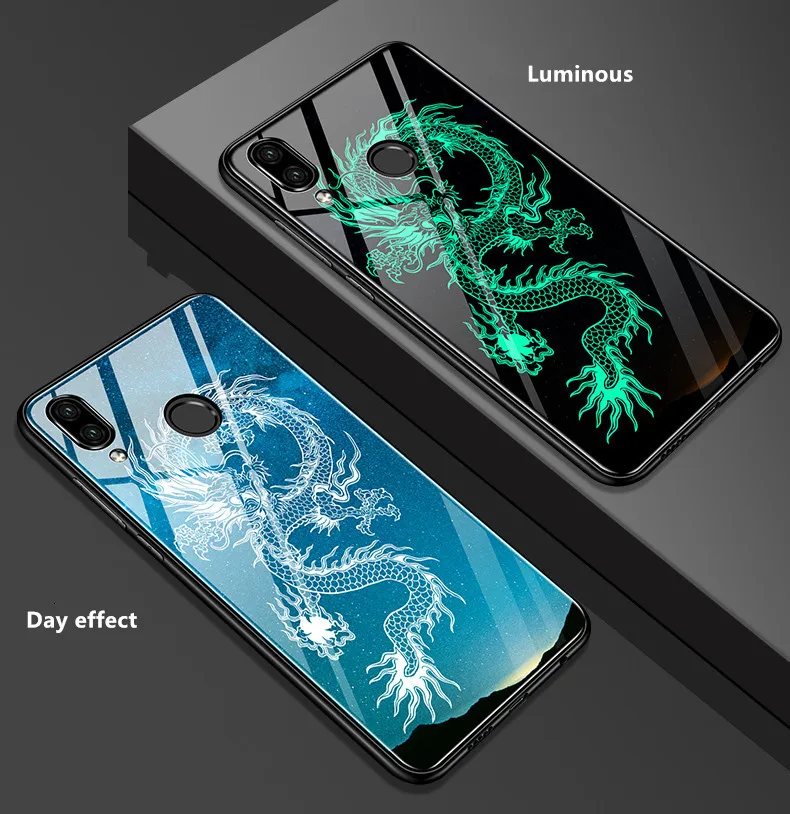 Чехол для Redmi Note 8 Pro чехол Xiaomi 7 K20 светящийся стеклянный Mi 9T Lite note 10 защитный с